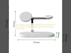 2025 Cargador rápido inalámbrico T256 15W/10W/7.5W/5W Cargador inteligente todo en uno soporta Apple y Sa,Msung Phone Stand